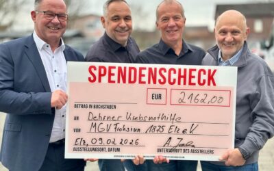 MGV Frohsinn Elz übergibt 2.162 Euro an die Krebsnothilfe Dehrn